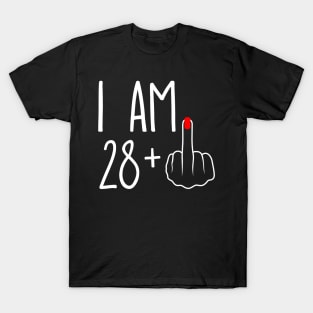 Vintage 29th Birthday I Am 28 Plus 1 Middle Finger T-Shirt